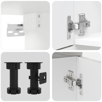 vidaXL 7-tlg. Küchenschrank-Set Lucca Grau Sonoma Holzwerkstoff