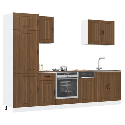vidaXL Ensemble de 7 éléments de meuble de cuisine Lucca Aspect chêne marron Bois d'ingénierie