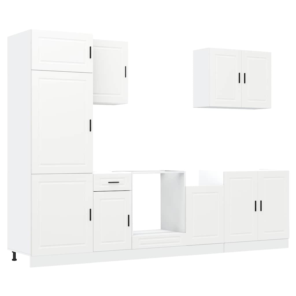 vidaXL 7-tlg. Küchenschrank-Set Porto Weiß Holzwerkstoff