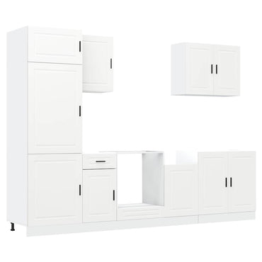 vidaXL 7-tlg. Küchenschrank-Set Porto Weiß Holzwerkstoff