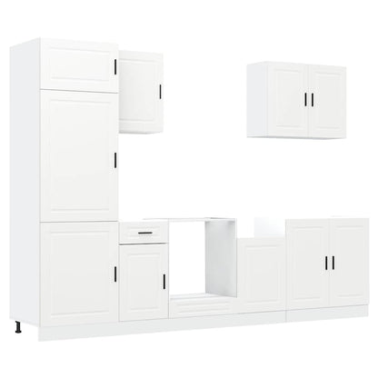 vidaXL 7-tlg. Küchenschrank-Set Porto Weiß Holzwerkstoff
