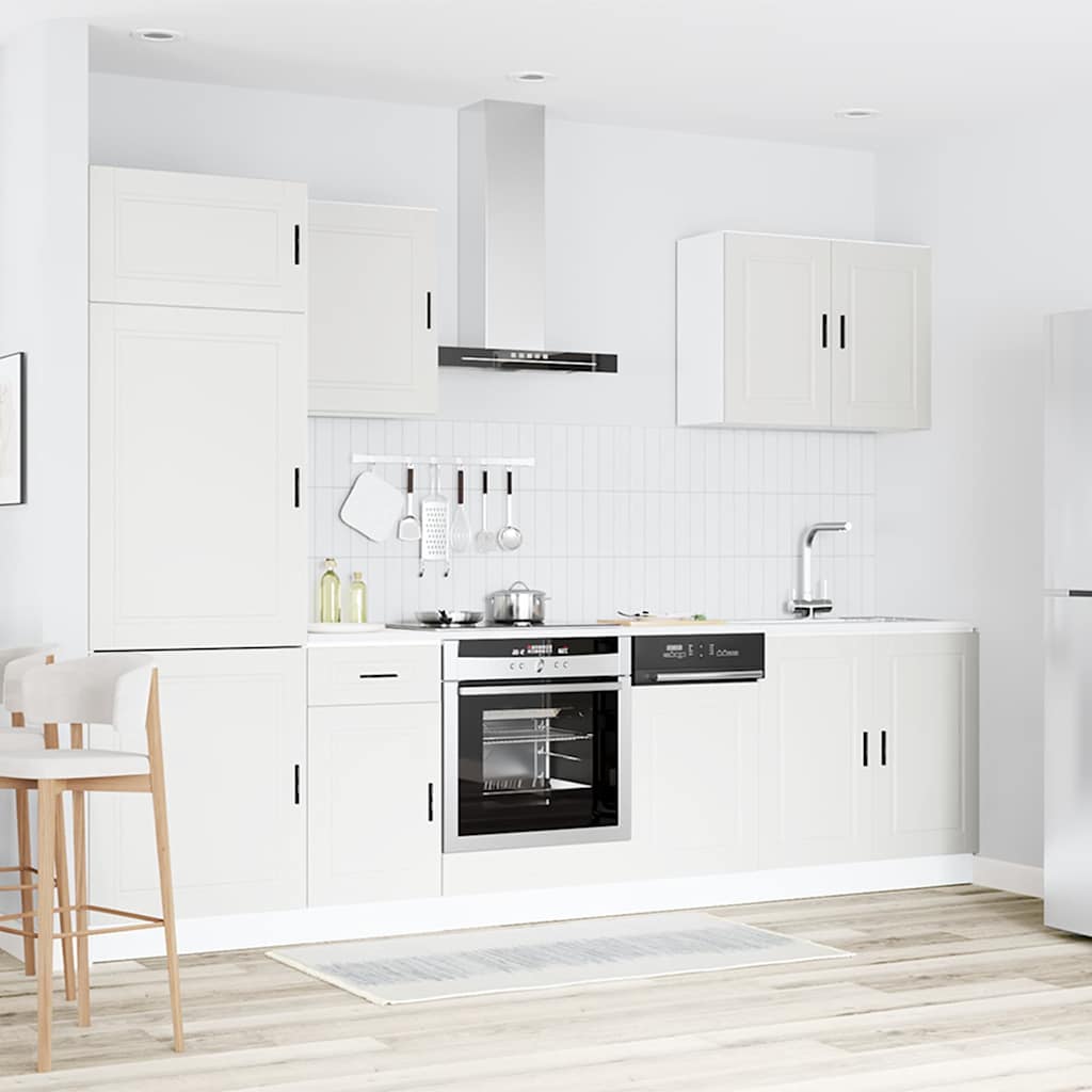 vidaXL 7-tlg. Küchenschrank-Set Porto Weiß Holzwerkstoff