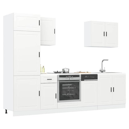 vidaXL 7-tlg. Küchenschrank-Set Porto Weiß Holzwerkstoff