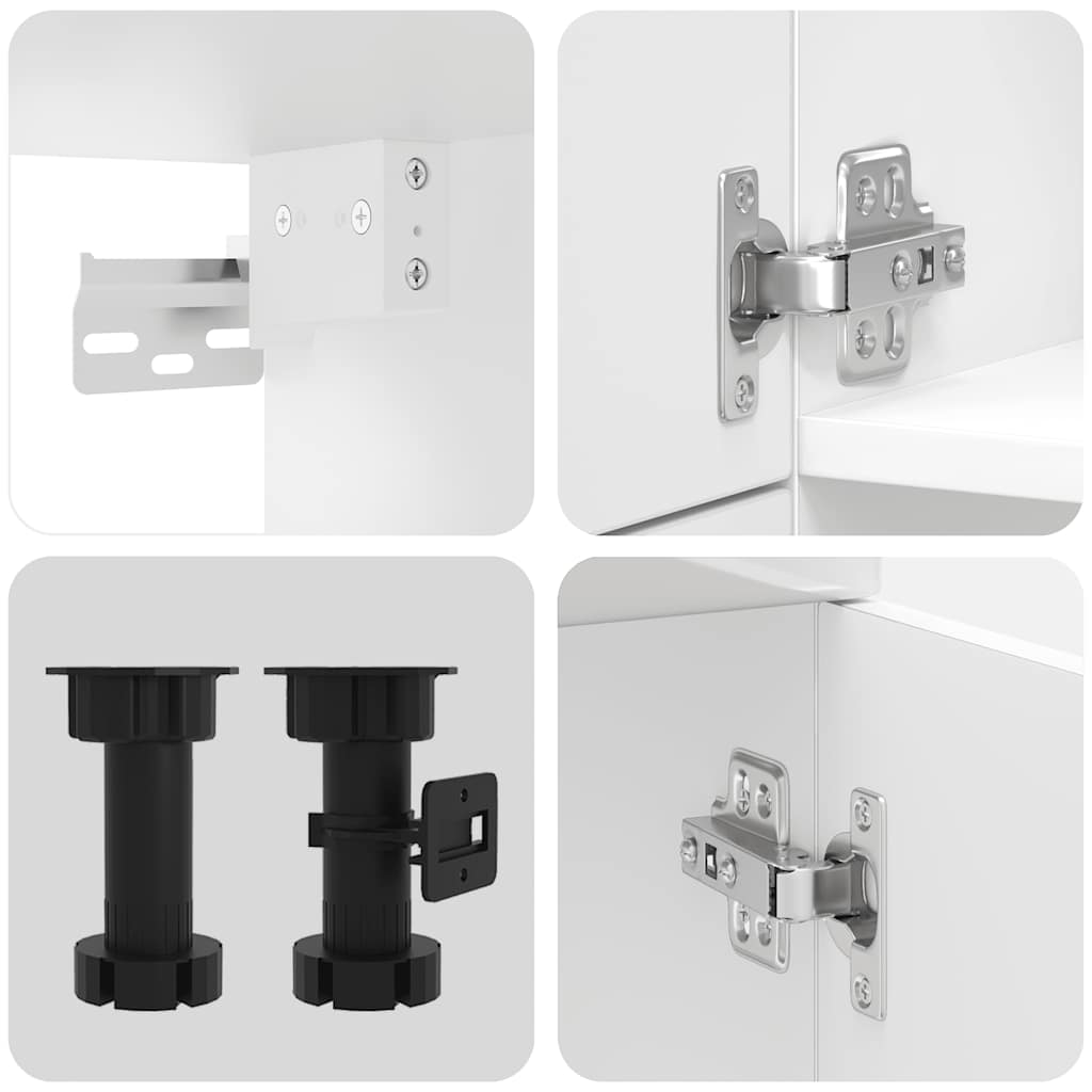 vidaXL 7-tlg. Küchenschrank-Set Porto Hochglanz-Weiß Holzwerkstoff