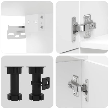 vidaXL 7-tlg. Küchenschrank-Set Porto Hochglanz-Weiß Holzwerkstoff
