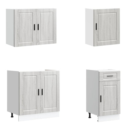 vidaXL 7-tlg. Küchenschrank-Set Porto Grau Sonoma Holzwerkstoff