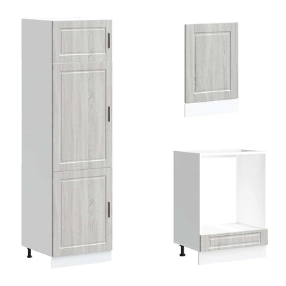 vidaXL 7-tlg. Küchenschrank-Set Porto Grau Sonoma Holzwerkstoff
