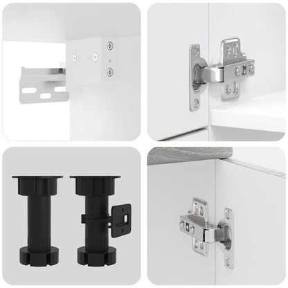 vidaXL 7-tlg. Küchenschrank-Set Porto Grau Sonoma Holzwerkstoff