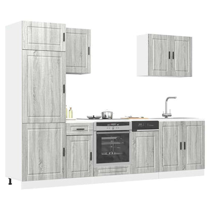 vidaXL 7-tlg. Küchenschrank-Set Porto Grau Sonoma Holzwerkstoff