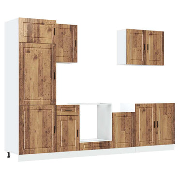 vidaXL Ensemble de meubles de cuisine 7 pcs Porto aspect bois de récupération bois d'ingénierie