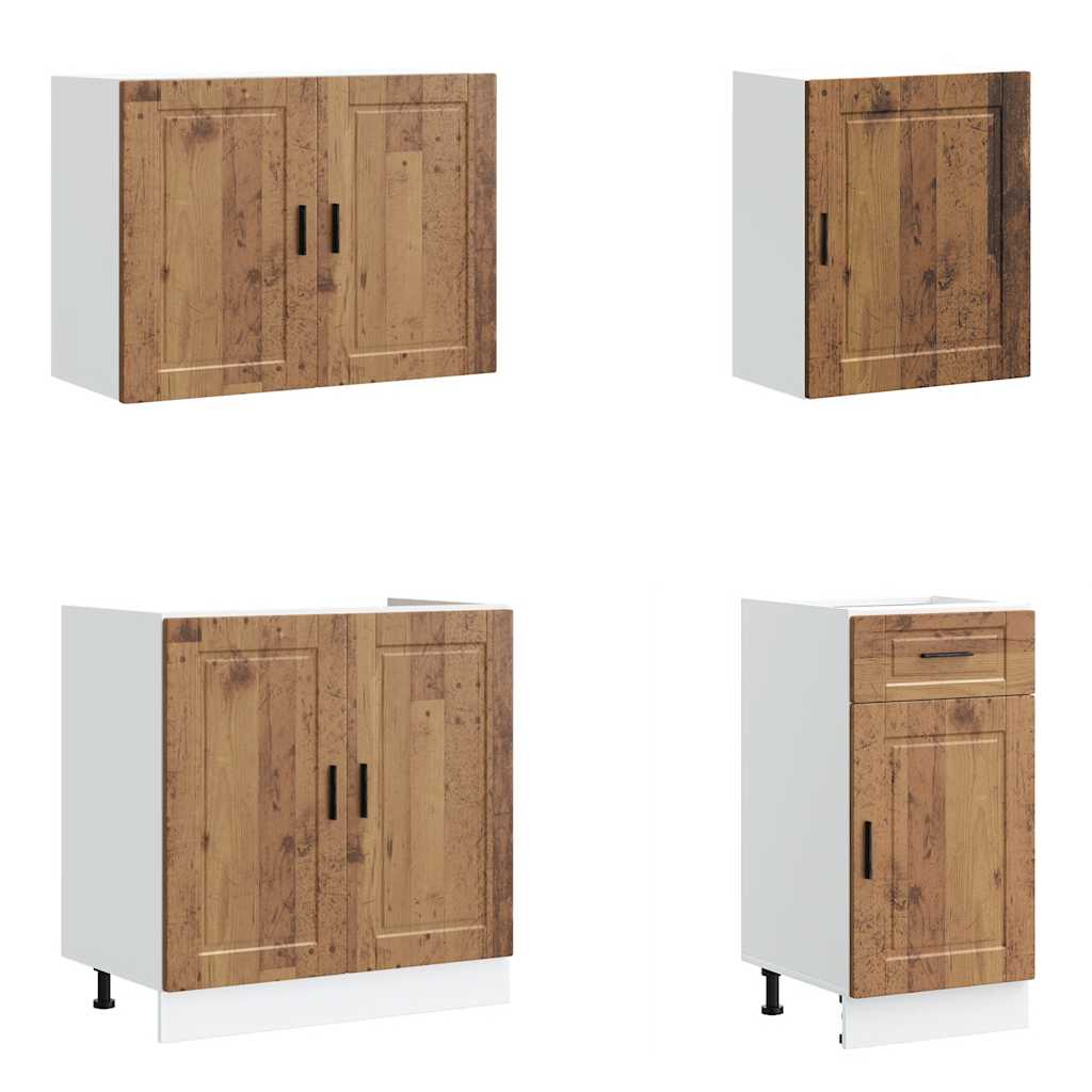 vidaXL Ensemble de meubles de cuisine 7 pcs Porto aspect bois de récupération bois d'ingénierie