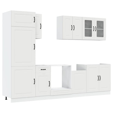 vidaXL 8-tlg. Küchenschrank-Set Kalmar Weiß Holzwerkstoff