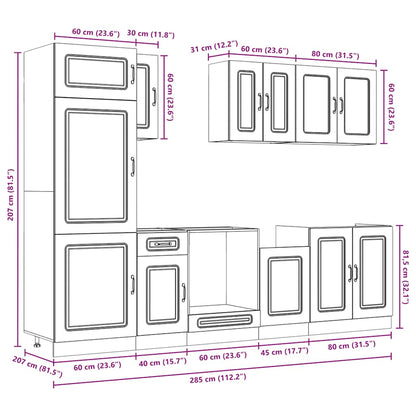 8-tlg. Küchenschrank-Set Kalmar Weiß Holzwerkstoff
