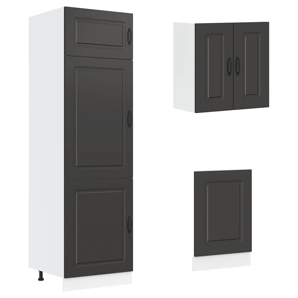 vidaXL 8-tlg. Küchenschrank-Set Kalmar Schwarz Holzwerkstoff