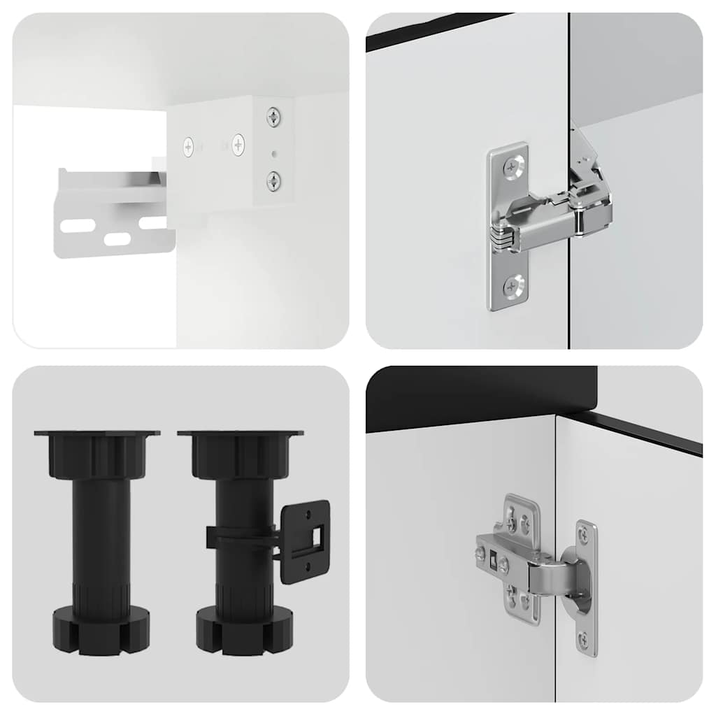 vidaXL 8-tlg. Küchenschrank-Set Kalmar Schwarz Holzwerkstoff