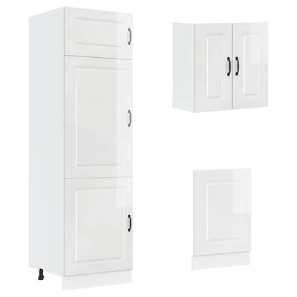 vidaXL 8-tlg. Küchenschrank-Set Kalmar Kalmar Hochglanz-Weiß Holzwerkstoff