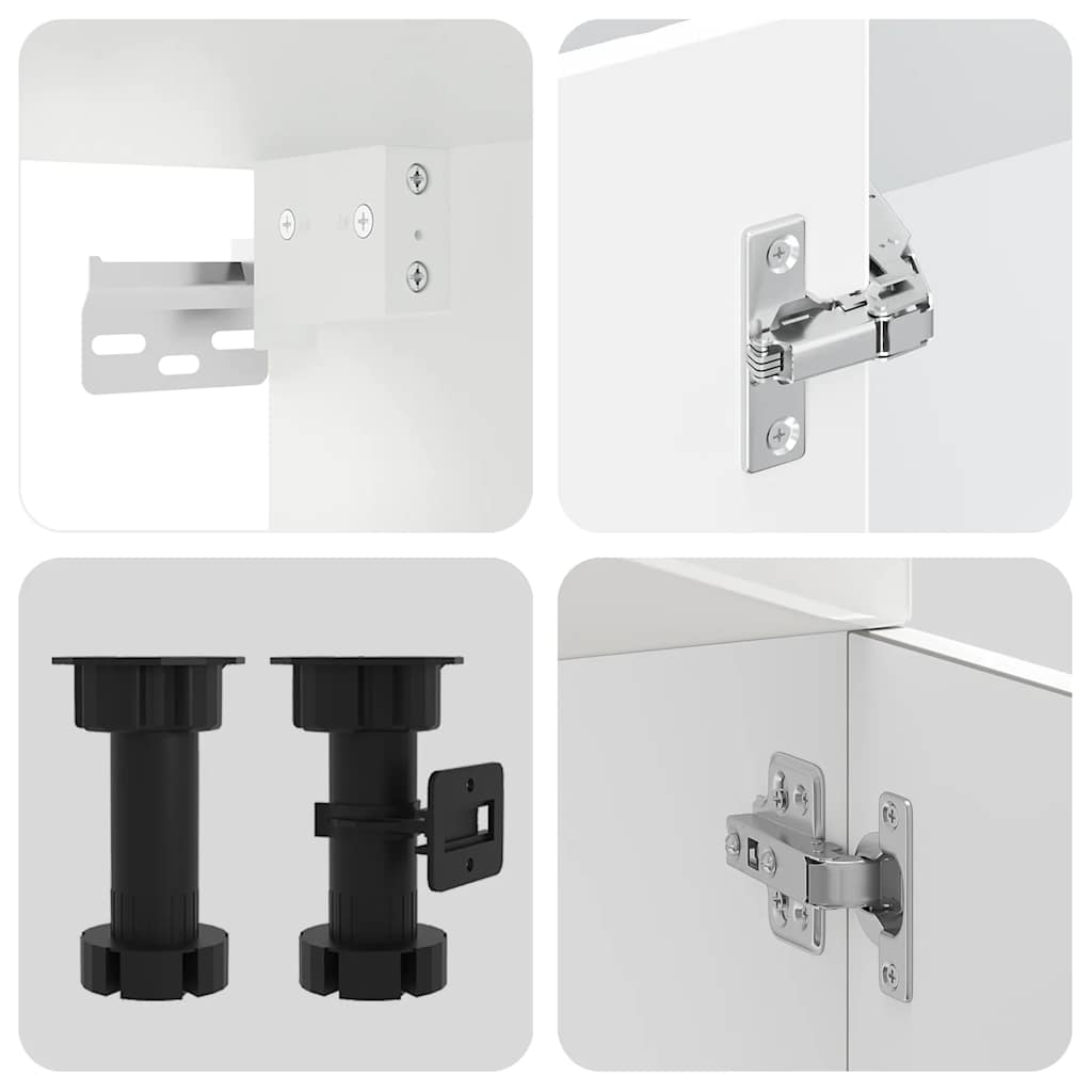 vidaXL 8-tlg. Küchenschrank-Set Kalmar Kalmar Hochglanz-Weiß Holzwerkstoff