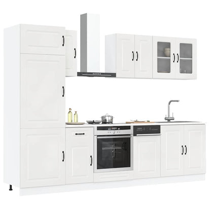 vidaXL 8-tlg. Küchenschrank-Set Kalmar Kalmar Hochglanz-Weiß Holzwerkstoff
