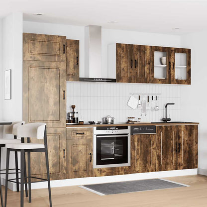 vidaXL Ensemble de 8 meubles de cuisine Kalmar en bois d'ingénierie chêne fumé