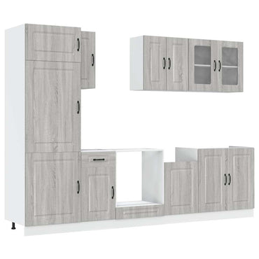 vidaXL 8-tlg. Küchenschrank-Set Kalmar Grau Sonoma Holzwerkstoff