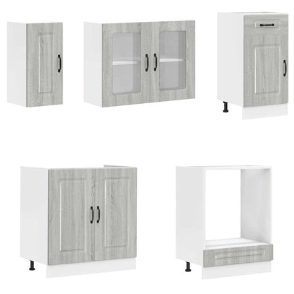 vidaXL 8-tlg. Küchenschrank-Set Kalmar Grau Sonoma Holzwerkstoff