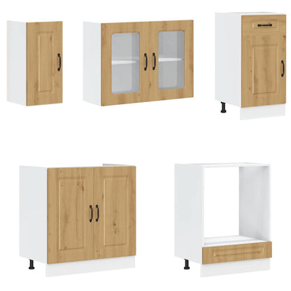 vidaXL Ensemble de 8 meubles de cuisine Kalmar chêne artisanal en bois d'ingénierie