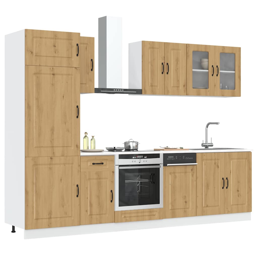 vidaXL Ensemble de 8 meubles de cuisine Kalmar chêne artisanal en bois d'ingénierie