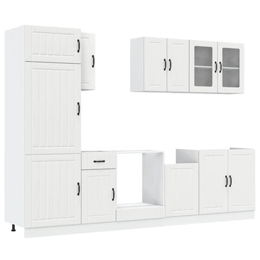 vidaXL 8-tlg. Küchenschrank-Set Lucca Weiß Holzwerkstoff