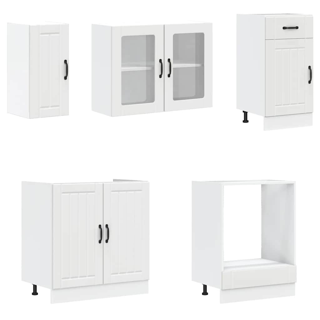 vidaXL 8-tlg. Küchenschrank-Set Lucca Weiß Holzwerkstoff