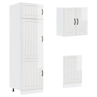 vidaXL 8-tlg. Küchenschrank-Set Lucca Hochglanz-Weiß Holzwerkstoff