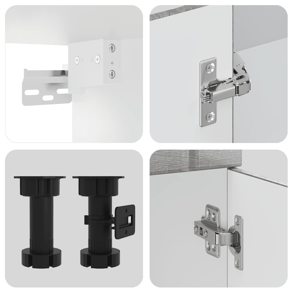 vidaXL Ensemble de 8 meubles de cuisine Kalmar gris en aggloméré façon chêne Sonoma