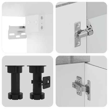 vidaXL Ensemble de 8 meubles de cuisine Kalmar gris en aggloméré façon chêne Sonoma