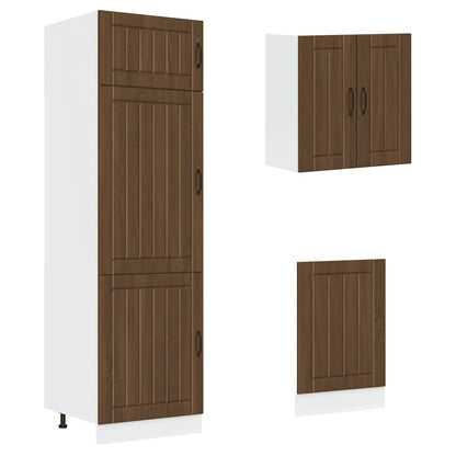 vidaXL 8-tlg. Küchenschrank-Set Lucca Braun Eichen-Optik Holzwerkstoff
