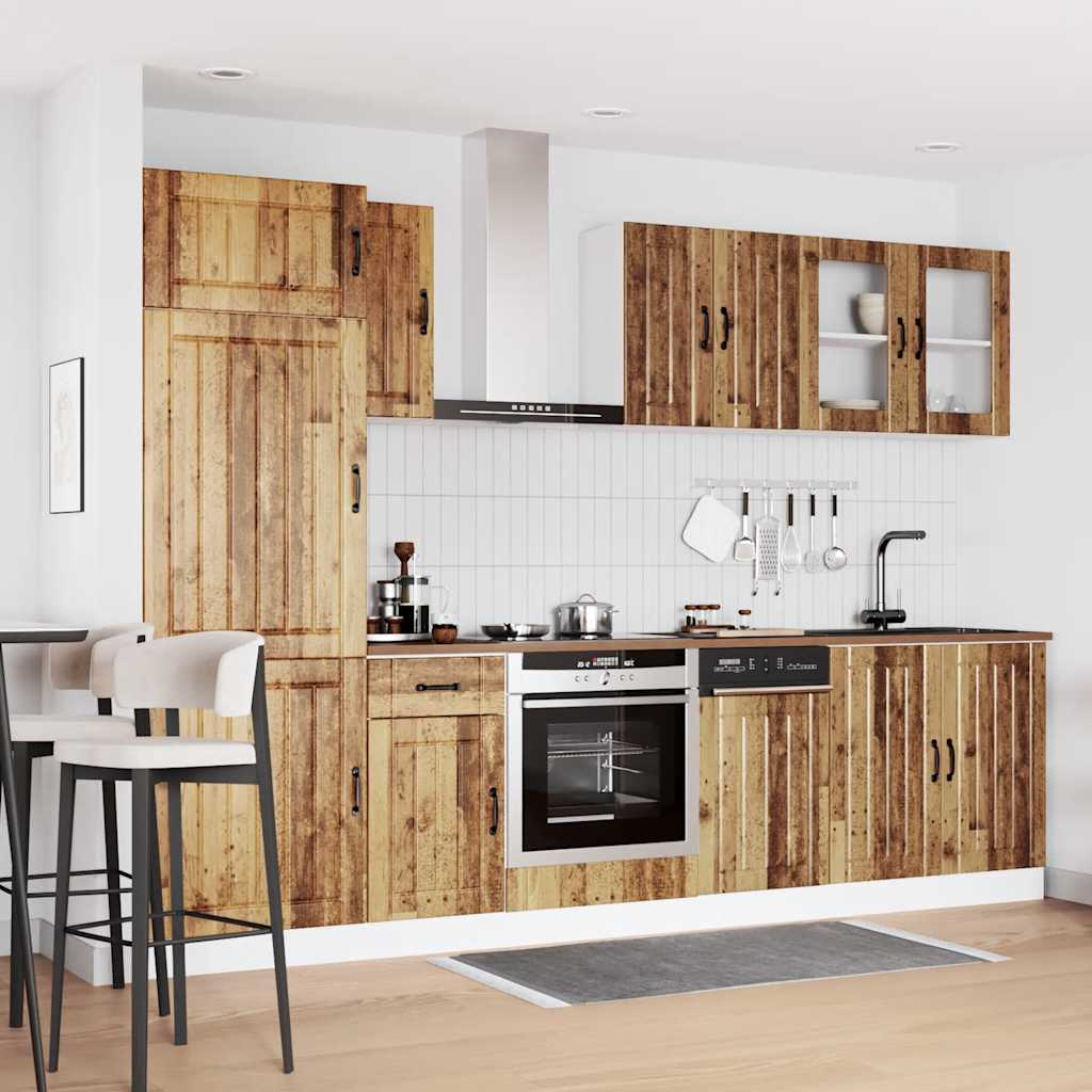 vidaXL Ensemble de 8 meubles de cuisine Kalmar aspect bois de récupération, bois d'ingénierie