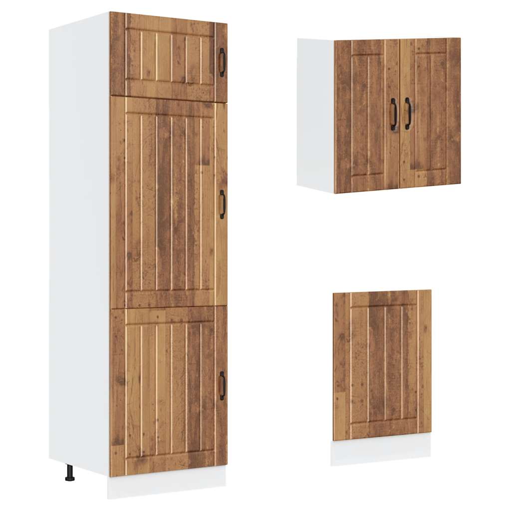 vidaXL Ensemble de 8 meubles de cuisine Kalmar aspect bois de récupération, bois d'ingénierie