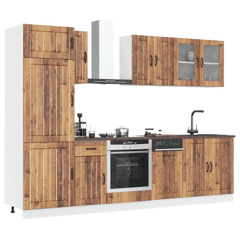 vidaXL Ensemble de 8 meubles de cuisine Kalmar aspect bois de récupération, bois d'ingénierie