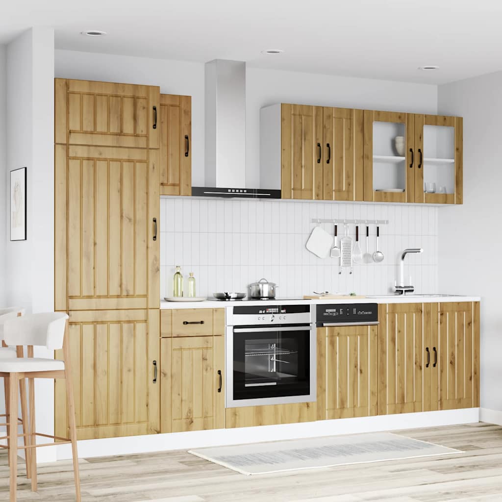 vidaXL 8-tlg. Küchenschrank-Set Kalmar Artisan-Eiche Holzwerkstoff