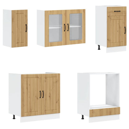 vidaXL 8-tlg. Küchenschrank-Set Kalmar Artisan-Eiche Holzwerkstoff