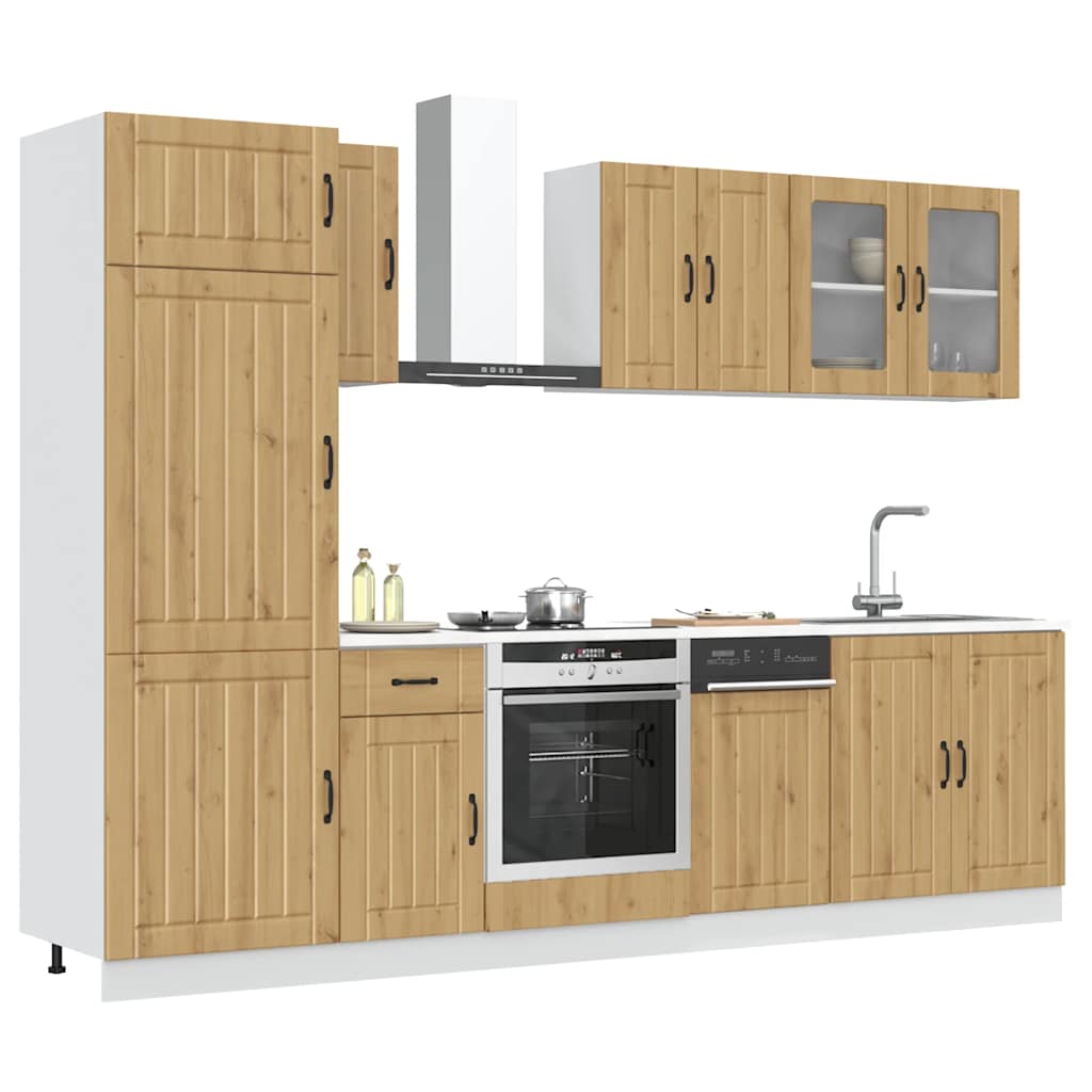 vidaXL 8-tlg. Küchenschrank-Set Kalmar Artisan-Eiche Holzwerkstoff