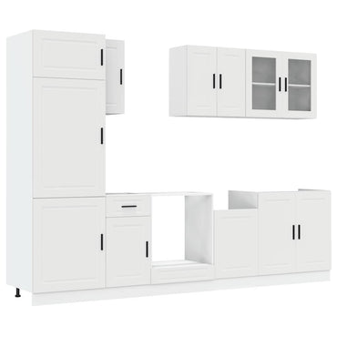 vidaXL 8-tlg. Küchenschrank-Set Porto Weiß Holzwerkstoff