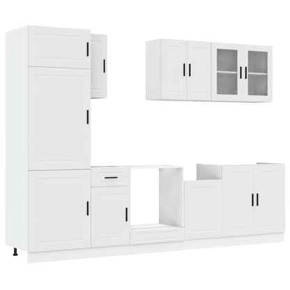 vidaXL 8-tlg. Küchenschrank-Set Porto Weiß Holzwerkstoff