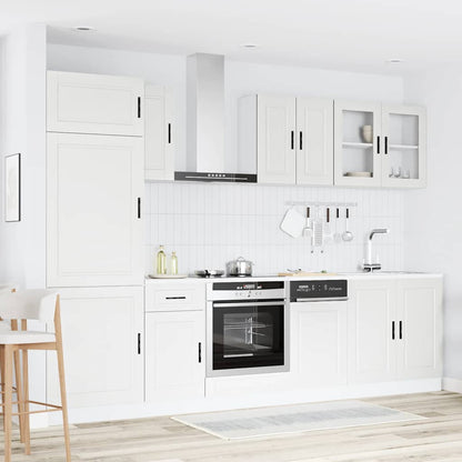 vidaXL 8-tlg. Küchenschrank-Set Porto Weiß Holzwerkstoff