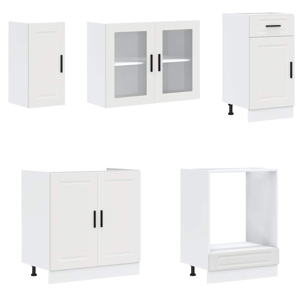 vidaXL 8-tlg. Küchenschrank-Set Porto Weiß Holzwerkstoff