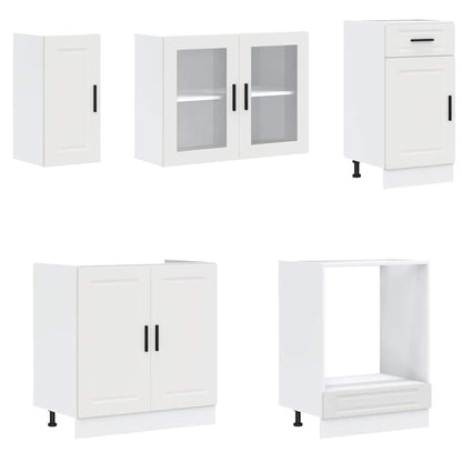 vidaXL 8-tlg. Küchenschrank-Set Porto Weiß Holzwerkstoff