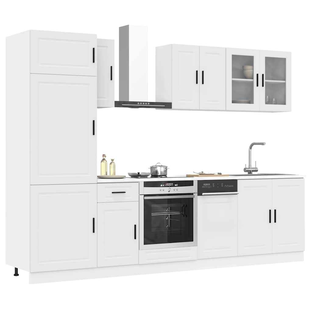 vidaXL 8-tlg. Küchenschrank-Set Porto Weiß Holzwerkstoff