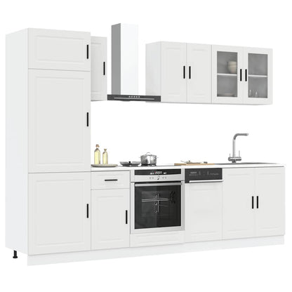 vidaXL 8-tlg. Küchenschrank-Set Porto Weiß Holzwerkstoff
