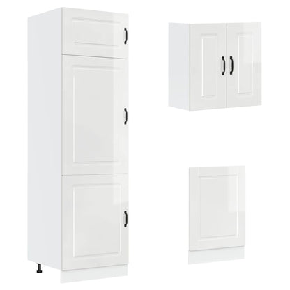 vidaXL 8-tlg. Küchenschrank-Set Porto Hochglanz-Weiß Holzwerkstoff