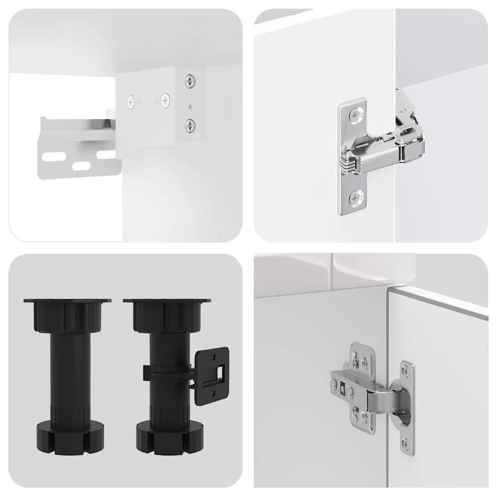 vidaXL 8-tlg. Küchenschrank-Set Porto Hochglanz-Weiß Holzwerkstoff
