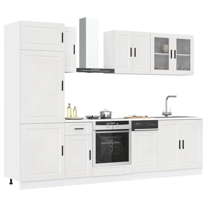 vidaXL 8-tlg. Küchenschrank-Set Porto Hochglanz-Weiß Holzwerkstoff