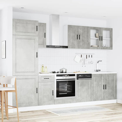 vidaXL 8-tlg. Küchenschrank-Set Kalmar Betongrau Holzwerkstoff